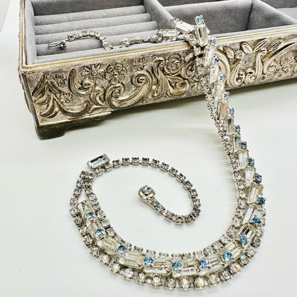 🔥 Vintage Rhinestone Art Deco Choker Necklace STUNNER 💎 - Picture 16 of 17